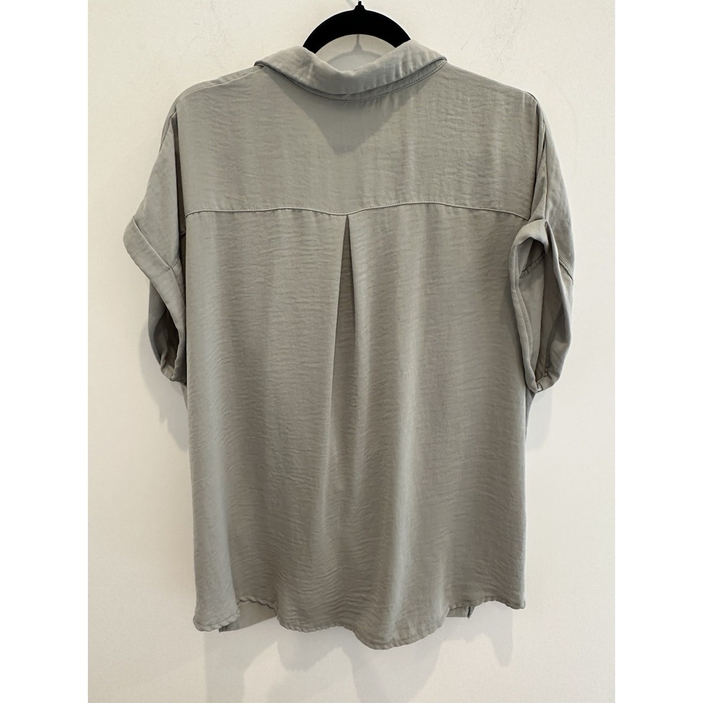 She + Sky Womens Mint Green/grey Collared Button Up Blouse Size XL - Picture 2 of 6